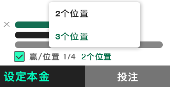 投注单显示“额外独赢及位置”